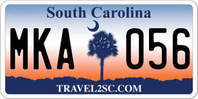 SC license plate MKA056