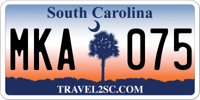 SC license plate MKA075
