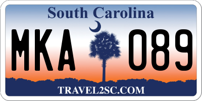 SC license plate MKA089