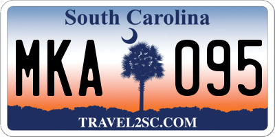 SC license plate MKA095