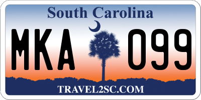 SC license plate MKA099