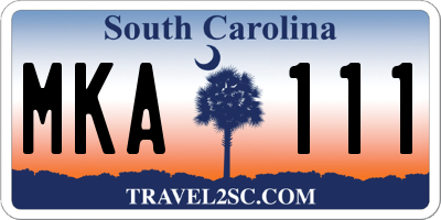 SC license plate MKA111