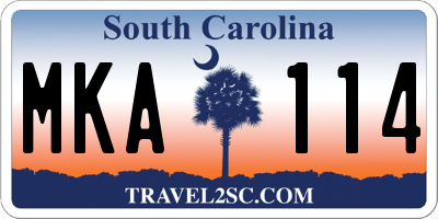 SC license plate MKA114