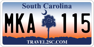 SC license plate MKA115