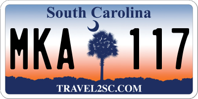 SC license plate MKA117