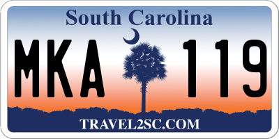 SC license plate MKA119