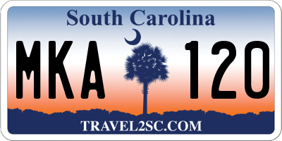 SC license plate MKA120
