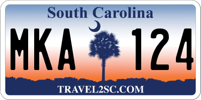 SC license plate MKA124