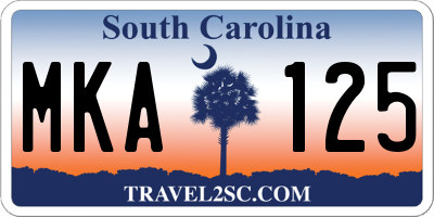 SC license plate MKA125