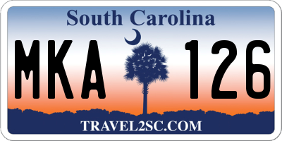 SC license plate MKA126