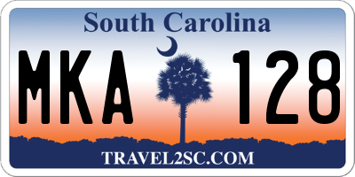 SC license plate MKA128