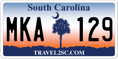 SC license plate MKA129