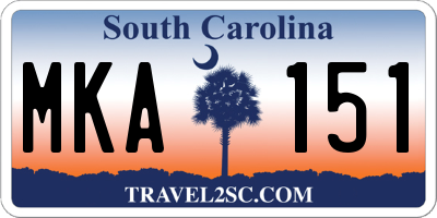 SC license plate MKA151