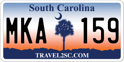 SC license plate MKA159
