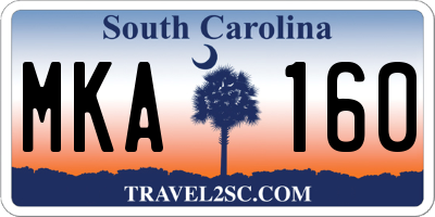 SC license plate MKA160