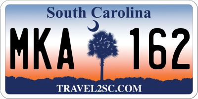SC license plate MKA162
