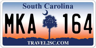 SC license plate MKA164