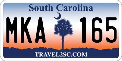 SC license plate MKA165