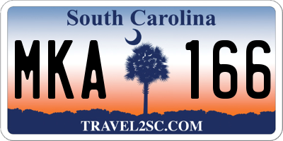 SC license plate MKA166