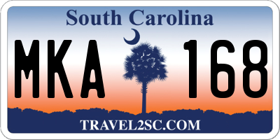 SC license plate MKA168