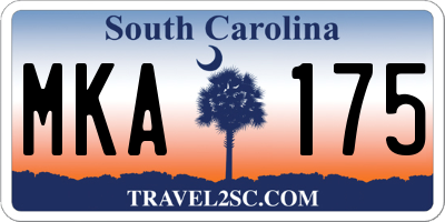 SC license plate MKA175
