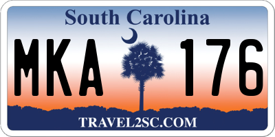 SC license plate MKA176