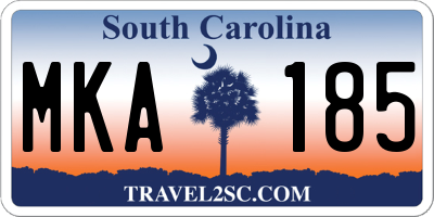 SC license plate MKA185