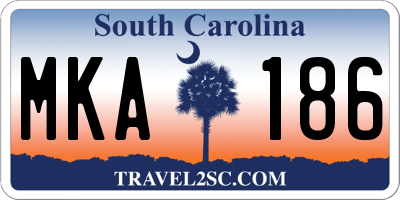 SC license plate MKA186