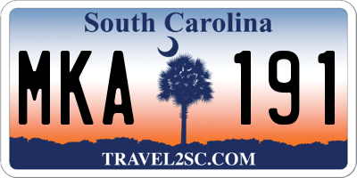 SC license plate MKA191