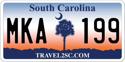 SC license plate MKA199