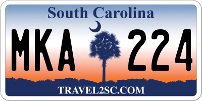 SC license plate MKA224