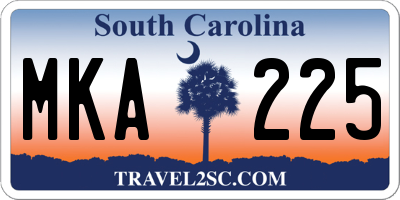 SC license plate MKA225