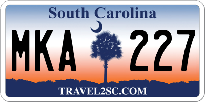 SC license plate MKA227