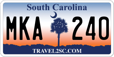SC license plate MKA240