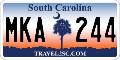 SC license plate MKA244