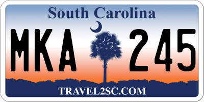 SC license plate MKA245