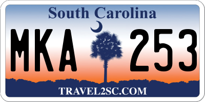 SC license plate MKA253