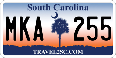 SC license plate MKA255