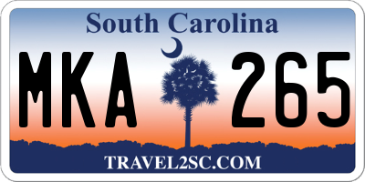 SC license plate MKA265