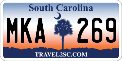 SC license plate MKA269