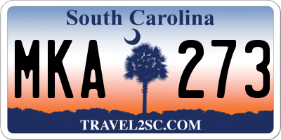 SC license plate MKA273