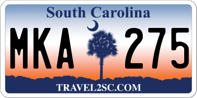SC license plate MKA275