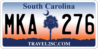 SC license plate MKA276