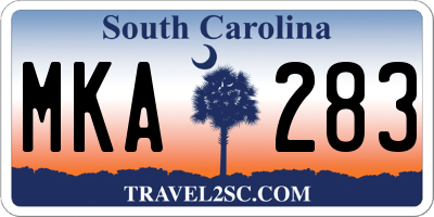 SC license plate MKA283