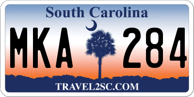 SC license plate MKA284