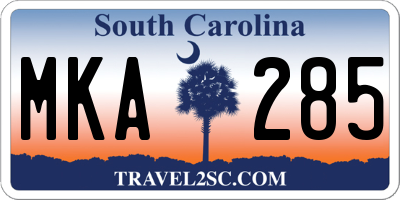 SC license plate MKA285