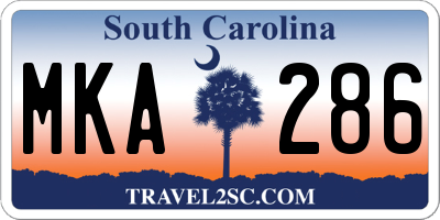 SC license plate MKA286