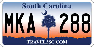 SC license plate MKA288