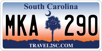 SC license plate MKA290