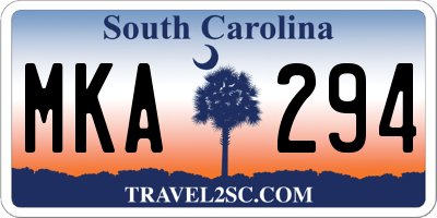 SC license plate MKA294